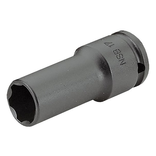 Facom NSB_16 deep impact socket, black, hex design, tool category, angled on white background.