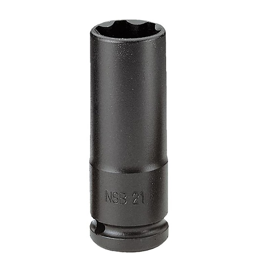 Facom NSB_32 black deep impact socket, cylindrical view on white background.