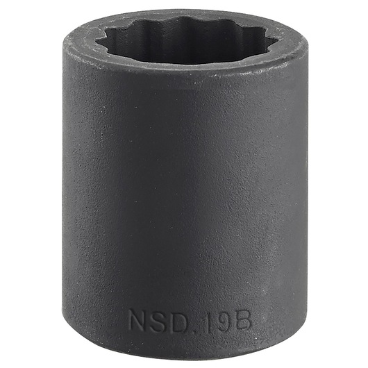 Facom NSD_10B black impact socket, cylindrical shape, top view on white background.