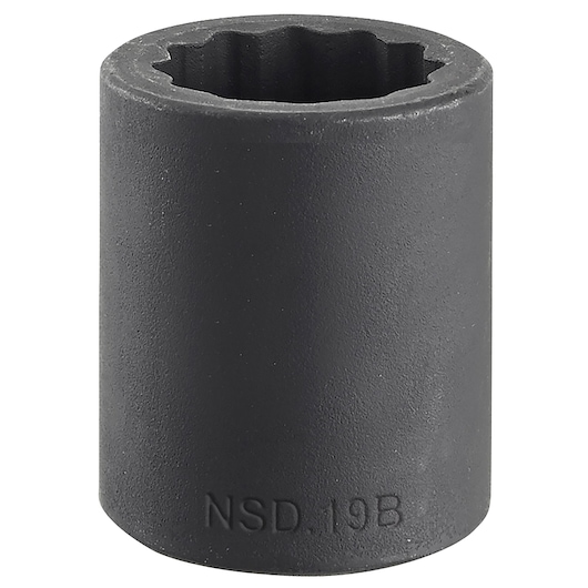 Facom NSD_11B black impact socket, cylindrical shape, white background, front angle.