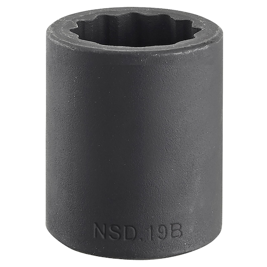 Facom NSD_17B black impact socket, cylindrical shape, viewed from front on white background.