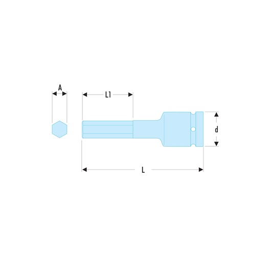 1/2 in. Long Hexagonal Bit Socket