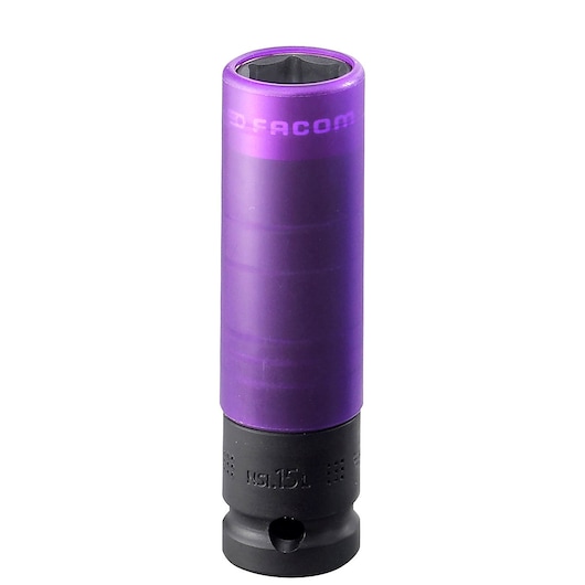 Facom NSI15L purple impact socket, front angle on white background.