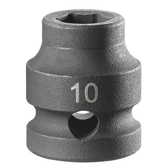 Facom socket, matte black, size 10, close-up front angle, SKU NSS.10A.