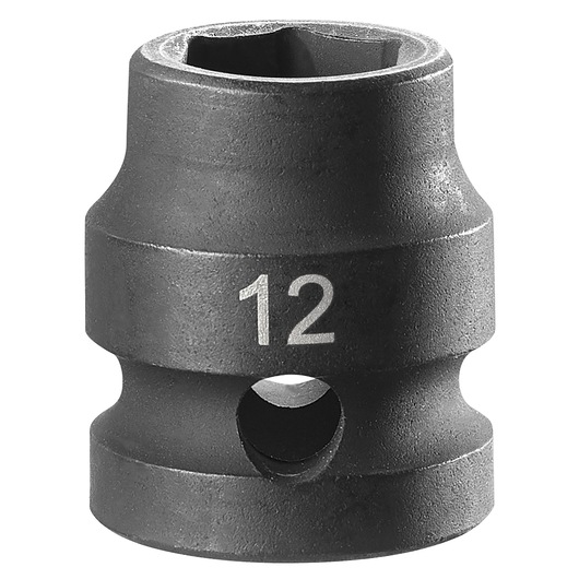 Photo of Facom 12 mm impact socket, NSS.12A, black finish, product front on white background.