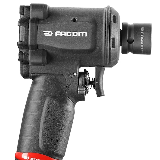Facom NSS.21A black and red impact wrench side view on white background.