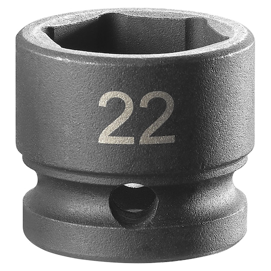 Facom NSS.22A impact socket, dark grey, size 22 marking, front angle on white background, hand tool accessory.