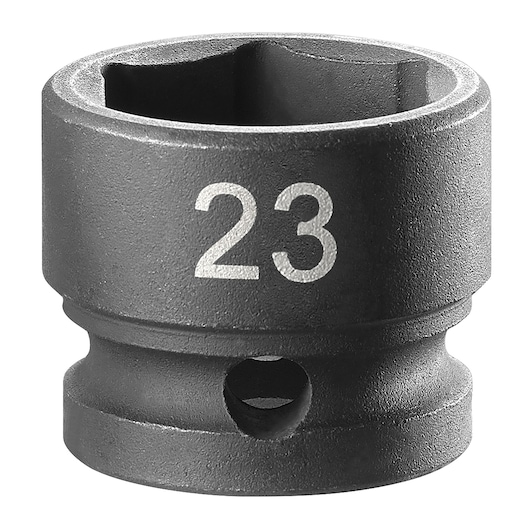 Facom socket, size 23, black, product NSS.23A, front angle on white background.