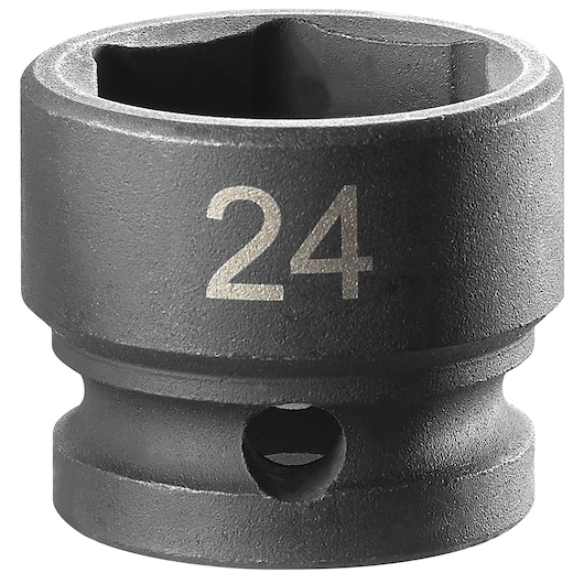 Facom NSS.24A impact socket, black, size 24 mm, front angle on white background.