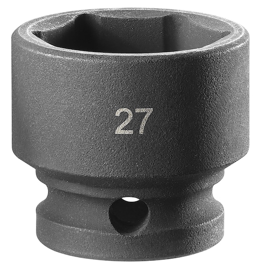 Facom NSS.27A impact socket, 27 mm size, black finish, photographed on white background.