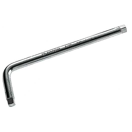 Facom P_27B hex key, L-shaped, silver metal tool on white background, side angle.