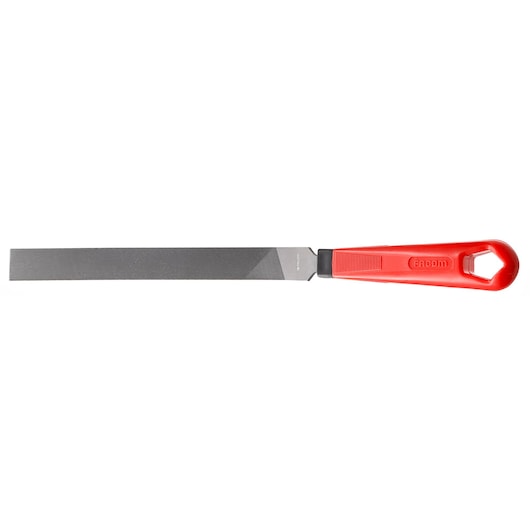 Facom file with red handle, flat blade, product SKU PAM_MD250EMA, front angle photo on white background.