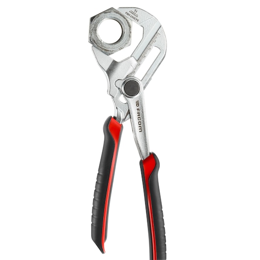 Plier wrench bi-material handle, 250 mm