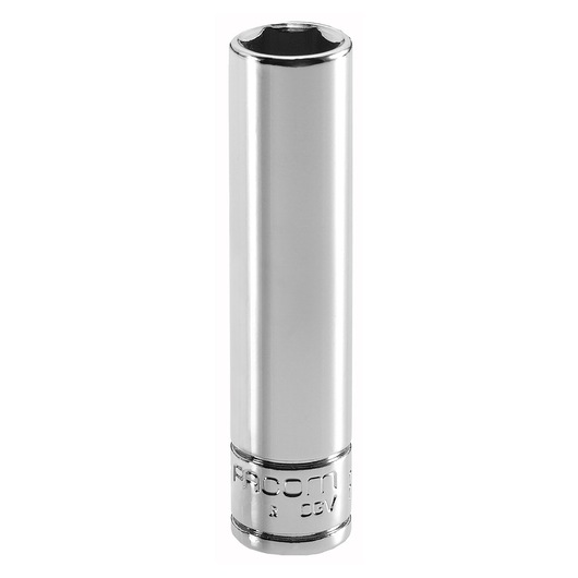 Photo of Facom R_11LA chrome deep socket tool, cylindrical shape, front angle, plain white background.