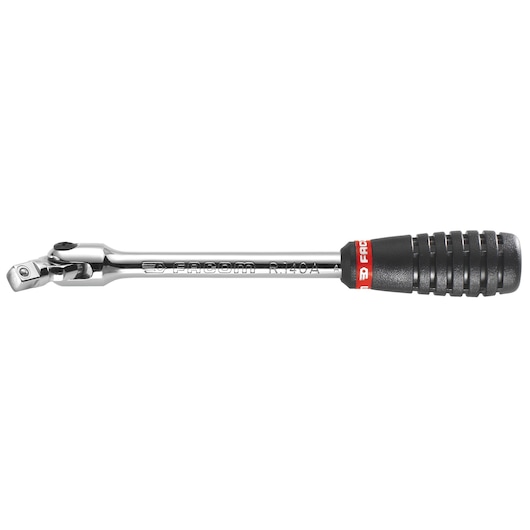 Facom R_140A breaker bar with black and red handle, side view on white background.