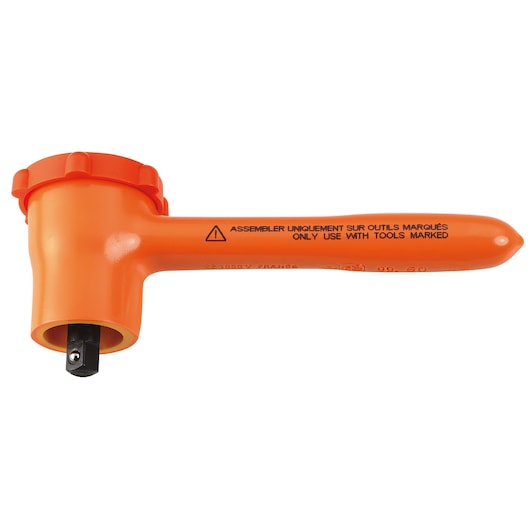 Facom R_151AVSE insulated orange ratchet handle, photography, side angle, SKU R_151AVSE