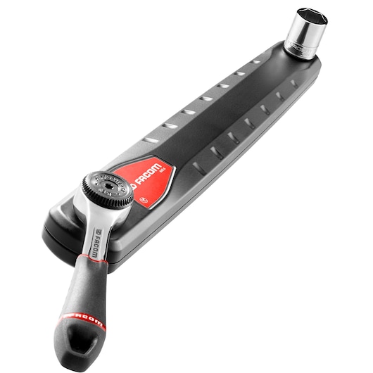 Photo of Facom R_161B ratchet wrench in black and silver, angled on a white background.
