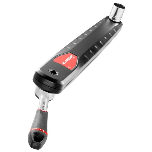 Facom R_161B torque wrench with black handle and socket, side angle photo on white background.