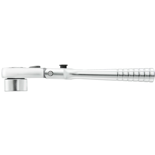 Facom R_180HX silver ratchet wrench side view, grooved handle, on white background.