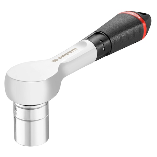 Facom R_181 ratchet wrench with black and red handle, side angle on white background.