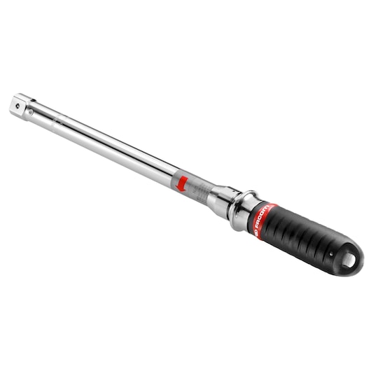 Facom R_304DA torque wrench with black rubber grip, side angle, metallic finish, photography.
