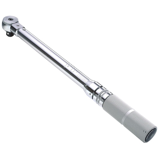 Facom R_306U chrome torque wrench with knurled handle, angled view on white background.
