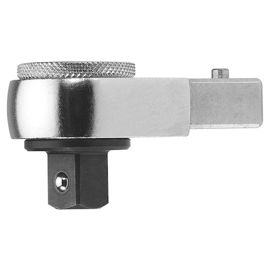 Facom R_372 compact ratchet adapter, silver metallic finish, product side view on white background.