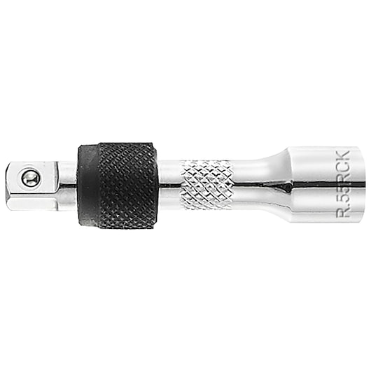 Facom R_55RCK chrome socket extension with knurled grip and black ring, side view, white background.
