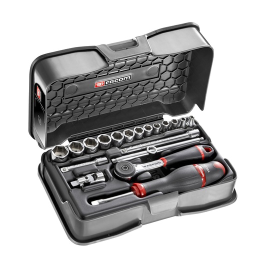 1/4 in. MBOX Performance Round Head Ratchet & Socket Set (19 pc.)