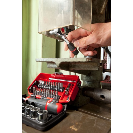 1/4 in. Socket Set, NANO, Twist Handle Ratchet (38 Pc)