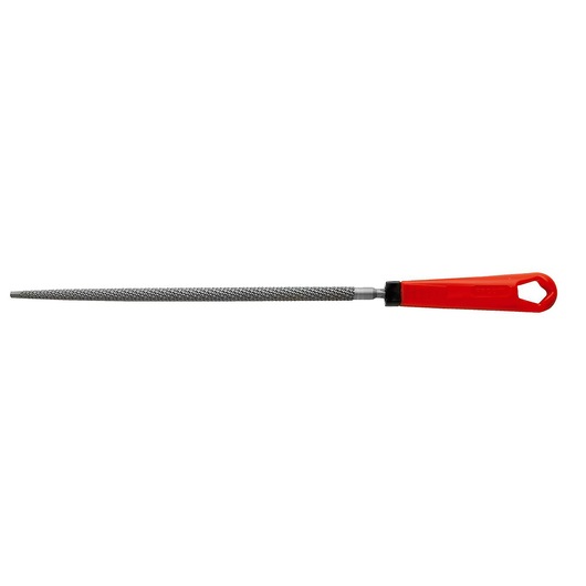 Facom RAB_RD250EMA round file with textured metal blade and red handle, category photography, side view.