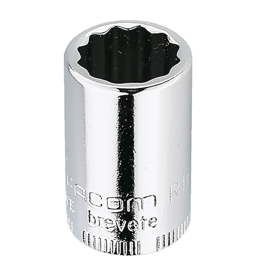 Facom RB.9/16 chrome socket, twelve-point, tool category, front angle photo.