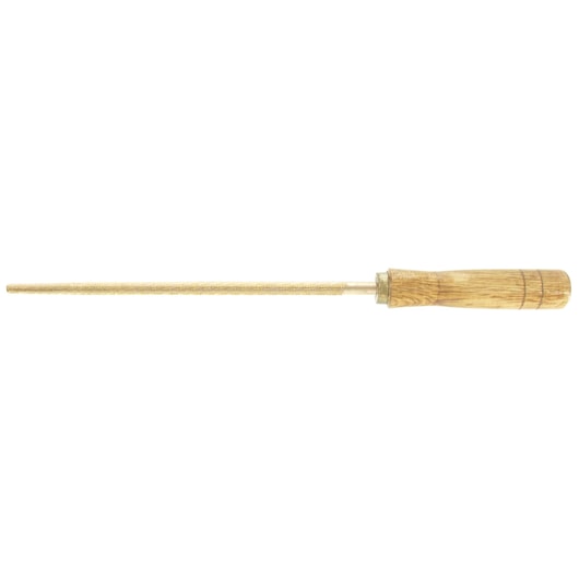 Facom RD_MD200SR round file with textured metal shaft and wooden handle, side view on white background.