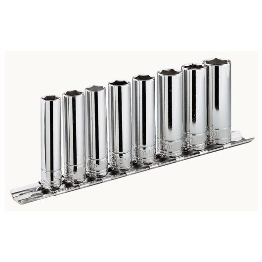 1/4" socket set, 5 pieces, on rack