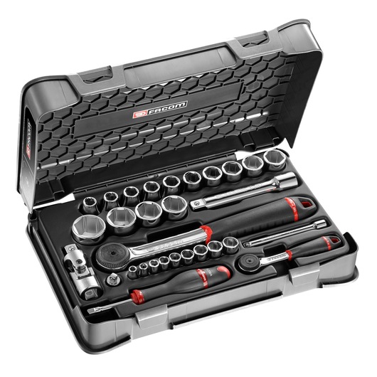 1/4" - 1/2" socket set, 31 pieces, MBOX,