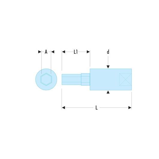 1/4 in. Hexagonal Bit Socket, 3 mm