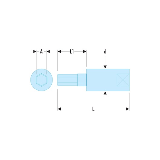 1/4 in. Hexagonal Bit Socket, 8 mm