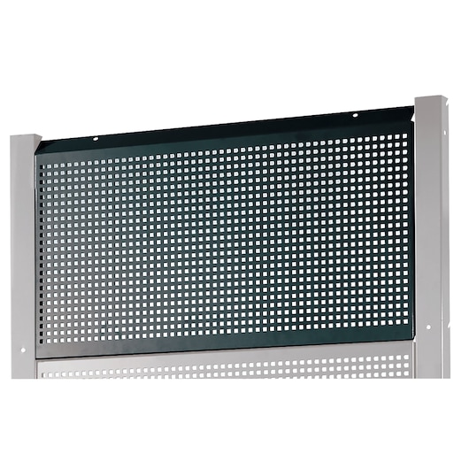 Facom RWS-PPAV1BS metal perforated panel, black and silver, front angle, workshop accessory.