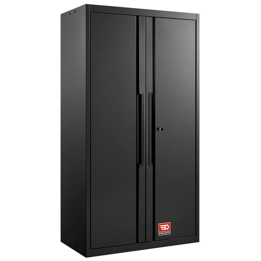Photo of Facom RWS2-A1000PPBS black metal storage cabinet with two doors, angled front view.