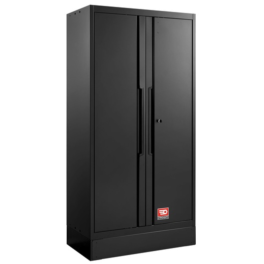 Facom RWS2-A1000PPBS black metal storage cabinet with double doors and lock, front angle on white background.