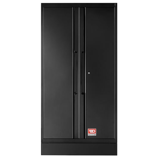 Facom RWS2-A1000PPBS black metal storage cabinet with double doors, front angle, white background.