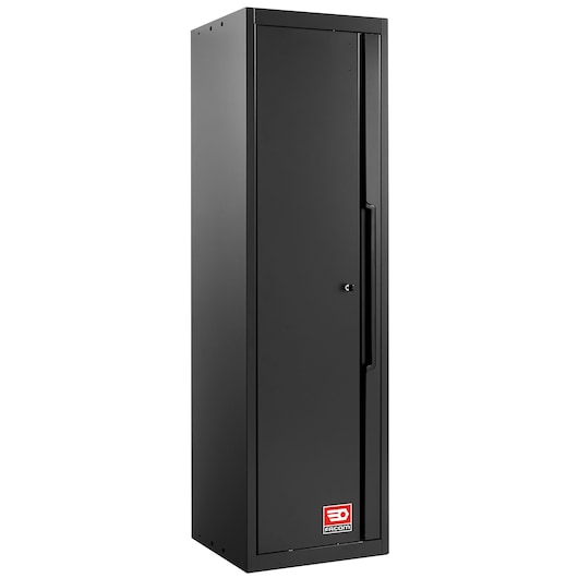 Facom RWS2-A500PPBS black tall storage cabinet, front angle, with lock and Facom logo.