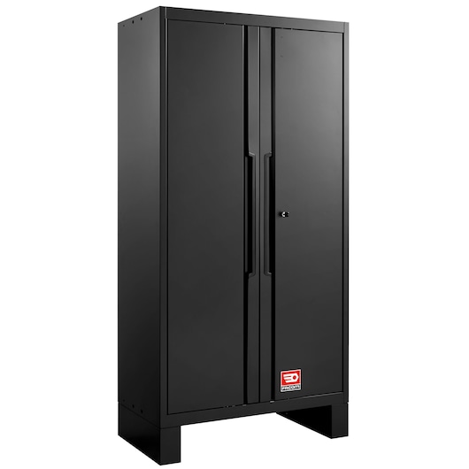 Facom RWS2-BASEMBS black metal storage cabinet with double doors, photographed at an angle on white background.