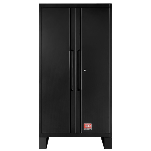 Facom RWS2-BASEMBS black metal storage cabinet, two doors, front view, Facom logo at bottom.