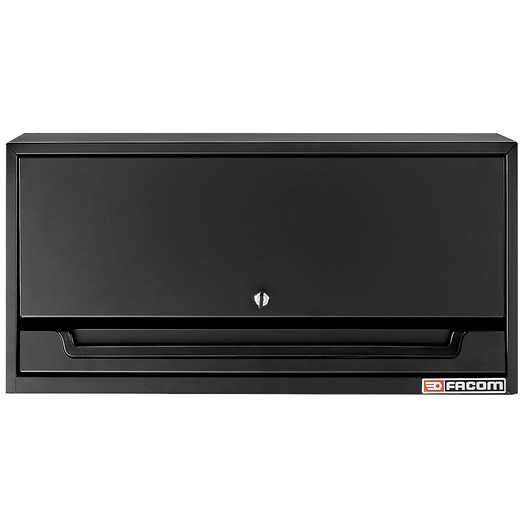 Photo of Facom RWS2-CHSPPBS black metal wall-mounted tool cabinet, front angle on white background.