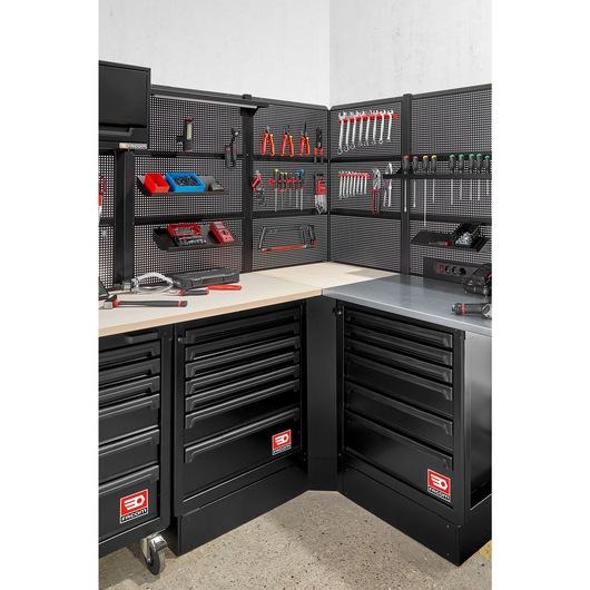 Corner unit with wood worktop RWS2 black