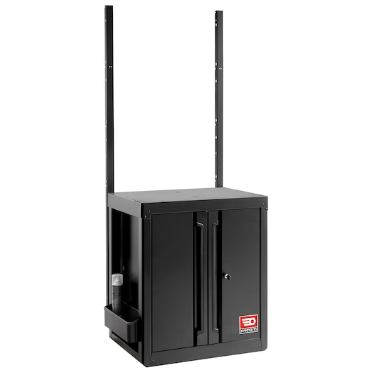 Facom RWS2-MBSPPBS wall-mounted black storage cabinet with two doors, front angle.