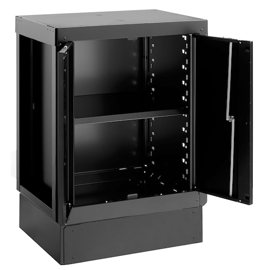 Facom RWS2-MBSPPBS metal storage cabinet with open double doors and single shelf, front angle on white background.