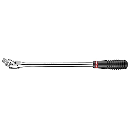 Facom S_141A breaker bar with knurled black handle, chrome body, side view, white background.