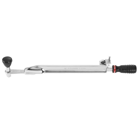 Facom S_203A torque wrench with black handle and silver body, side angle, photography category.